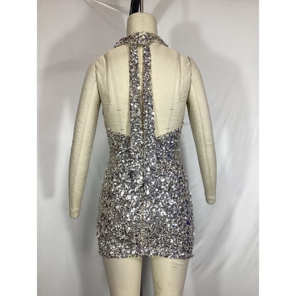 Nookie 'Smoke Show' Sliver Open Back Mini Dress Size XS - Picture 3 of 4